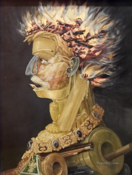 Fuego Kunsthistorisches Museum Giuseppe Arcimboldo Bodegón clásico Pinturas al óleo